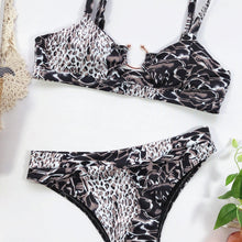Load image into Gallery viewer, Leopard Bikinis Bikini Swimming Women's Bathing Suits Push Up Swimsuit Women's Padded Underwire Bikini  Wire Push Up Bathing Suit Leopard Printed High Cut Vintage Swimsuit
