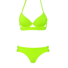 Load image into Gallery viewer, Leopard Bikinis Women Summer Swimsuit Strapless Bandage Bathing Suits Women's Halter Triangle Bikini Bottom Soft Two Piece Swimsuits Low Waist Push Up Bikini Set Swimwear
