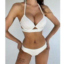 Load image into Gallery viewer, Leopard Bikinis Women Summer Swimsuit Strapless Bandage Bathing Suits Women's Halter Triangle Bikini Bottom Soft Two Piece Swimsuits Low Waist Push Up Bikini Set Swimwear
