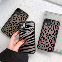 将图片加载到图库查看器，Leopard Print Elegant Pattern Protective Phone Case Translucent Hard Back With Silicone Leopard Pattern Phone Case For Iphone 11 Pro Max 12 13 Mini X Xs Max 7 8 Plus Mobile Phone Protective Case
