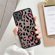 将图片加载到图库查看器，Leopard Print Elegant Pattern Protective Phone Case Translucent Hard Back With Silicone Leopard Pattern Phone Case For Iphone 11 Pro Max 12 13 Mini X Xs Max 7 8 Plus Mobile Phone Protective Case
