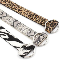 Load image into Gallery viewer, Leopard PU Leather Pattern 105cm Round Buckle Belt Women Trendy Dress Cute Classic Belts
