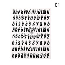 将图片加载到图库查看器，Letter 3D Decals Nail Art Stickers English Old Font Black Number Tattoo Nails Design Water Sliders Manicure Decoration 3D Nail Supplies Holographic Old English Character Nail Self-Adhesive Sticker English Font Design Manicure Decorations Accessories
