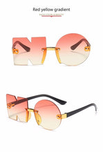 Load image into Gallery viewer, Letter NO Party Rimless Irregular Design Sunglasses For Men/Women Fashionable NO Sunglasses for Kids Oversize &amp; Irregular Design Frameless Polygon Glasses For Children
