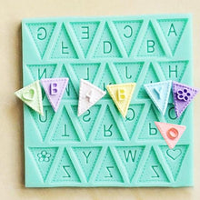 Load image into Gallery viewer, Letters Mold Triangle Alphabet Silicone Baking Mould Cupcake Decorating Tool Fondant Candy Chocolate Gumpaste Nonstick Letters Mold Triangle Alphabet Silicone Baking Mould Cupcake Decorating Tool
