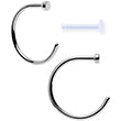Load image into Gallery viewer, 18G 3/8" Pack of 2 Stainless Steel Nose Hoop Rings
