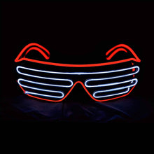 Load image into Gallery viewer, Light Up Shutter Neon Rave Flashing LED Sunglasses
