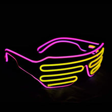 Load image into Gallery viewer, Light Up Shutter Neon Rave Flashing LED Sunglasses
