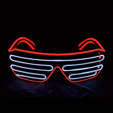 Load image into Gallery viewer, Light Up Shutter Neon Rave Flashing LED Sunglasses

