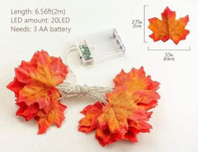 Load image into Gallery viewer, Lighted Fall Garland 40 LED String Light
