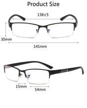 将图片加载到图库查看器，Lightweight Alloy Semi-Rimless Reading Glasses For  Men And Women With Quality Half Frame  Men Reading Glasses  For Men New Retro Eyewear
