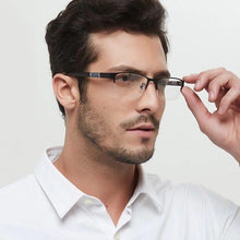 将图片加载到图库查看器，Lightweight Alloy Semi-Rimless Reading Glasses For  Men And Women With Quality Half Frame  Men Reading Glasses  For Men New Retro Eyewear
