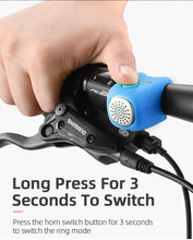 Load image into Gallery viewer, Lightweight Portable Bicycle Bell Electric Horn Mountain Bike Bell Accessories 90dB Cycling Handlebar Silica Gel Shell Electric Cycling Bells Water Resistant Cycling Bells Horn Loud Bicycle Horns Bicycle Accessories
