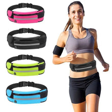 将图片加载到图库查看器，Lightweight Sports Running Waist Bag Unisex Belt Bag Waterproof Fanny Pack Bright Colors Fitness Workout Waist Bag
