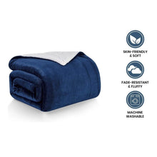 Load image into Gallery viewer, Lightweight Super Soft Cozy Sherpa Fleece Throw Blanket
