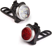 将图片加载到图库查看器，Lightweight USB Rechargeable Bike Light Set Super Bright Front Headlight And Rear LED Bicycle Light 4 Light Mode Options USB Rechargeable Bike Light Set LED Bicycle Front Headlight And Rear Taillight Lithium Battery 650mAh
