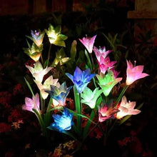 Load image into Gallery viewer, Lily Flower Multi-Color Changing LED Solar Powered Lights
