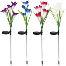 Load image into Gallery viewer, Lily Flower Multi-Color Changing LED Solar Powered Lights
