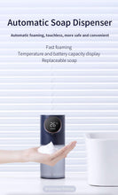 将图片加载到图库查看器，Liquid Soap Dispensers USB Rechargeable Temperature Display Automatic Dispenser Soap Foam Hand Sanitizer Machine Automatic Foaming Soap Dispenser Touchless Rechargeable Sensor Hand Soap Dispenser With Display Suitable For Bathrooms Kitchens Restaurant
