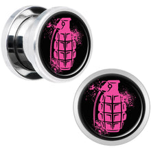 Load image into Gallery viewer, Pink Grenade Steel Screw Fit Plug Set 00G
