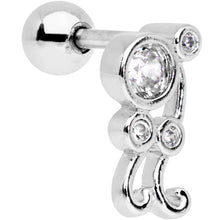 Load image into Gallery viewer, Clear CZ Gem Sassy Swirl Cartilage Tragus Earring
