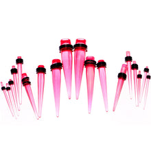 Load image into Gallery viewer, 9 Piece Pink Acrylic Ear Stretching Kit Set of 2
