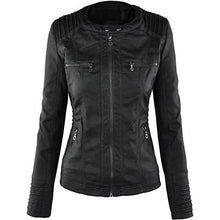 Load image into Gallery viewer, Lock and Love Women's Removable Hooded Faux Leather Jacket
