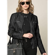 Load image into Gallery viewer, Lock and Love Women's Removable Hooded Faux Leather Jacket
