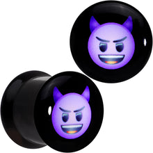 将图片加载到图库查看器，7/16 Licensed Purple Devil emoji Acrylic Double Flare Plug Set

