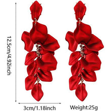 Load image into Gallery viewer, Long Acrylic Rose Petal Earrings
