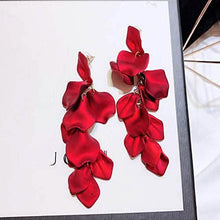 Load image into Gallery viewer, Long Acrylic Rose Petal Earrings
