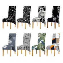 Load image into Gallery viewer, Long Backrest High Elastic Chair Cover European Backrest Seat Cover Home Washable Living Room Restaurant Hotel Party Banquet Dining Chair Cover Stretch Chair Slipcover, Spandex Elastic Removable Washable Chair Seat Covers Protector for Dining Room
