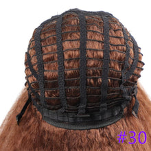 将图片加载到图库查看器，Long Kinky Straight Synthetic Wigs for Black Women Black Brown Blonde Ginger Red White Hair Afro Wigs Synthetic Hair  Wigs For Black Women Cosplay Wigs For Women
