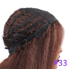 将图片加载到图库查看器，Long Kinky Straight Synthetic Wigs for Black Women Black Brown Blonde Ginger Red White Hair Afro Wigs Synthetic Hair  Wigs For Black Women Cosplay Wigs For Women
