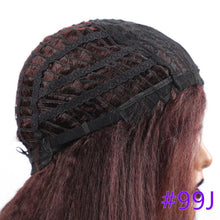 将图片加载到图库查看器，Long Kinky Straight Synthetic Wigs for Black Women Black Brown Blonde Ginger Red White Hair Afro Wigs Synthetic Hair  Wigs For Black Women Cosplay Wigs For Women

