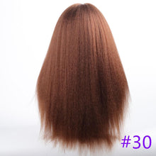将图片加载到图库查看器，Long Kinky Straight Synthetic Wigs for Black Women Black Brown Blonde Ginger Red White Hair Afro Wigs Synthetic Hair  Wigs For Black Women Cosplay Wigs For Women
