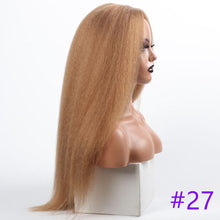 将图片加载到图库查看器，Long Kinky Straight Synthetic Wigs for Black Women Black Brown Blonde Ginger Red White Hair Afro Wigs Synthetic Hair  Wigs For Black Women Cosplay Wigs For Women
