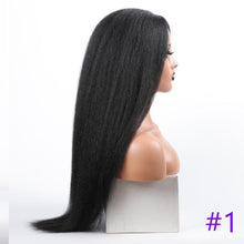 将图片加载到图库查看器，Long Kinky Straight Synthetic Wigs for Black Women Black Brown Blonde Ginger Red White Hair Afro Wigs Synthetic Hair  Wigs For Black Women Cosplay Wigs For Women
