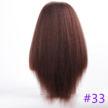 将图片加载到图库查看器，Long Kinky Straight Synthetic Wigs for Black Women Black Brown Blonde Ginger Red White Hair Afro Wigs Synthetic Hair  Wigs For Black Women Cosplay Wigs For Women
