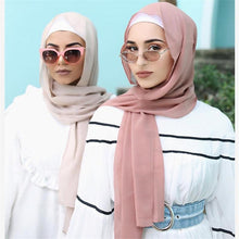 Load image into Gallery viewer, Long Lightweight Soft Solid Color Chiffon Scarfs Muslim Headscarf Hijab Scarf Shawls Wraps Hijab For Women 70*180cm
