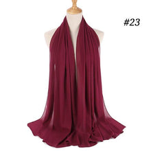 Load image into Gallery viewer, Long Lightweight Soft Solid Color Chiffon Scarfs Muslim Headscarf Hijab Scarf Shawls Wraps Hijab For Women 70*180cm
