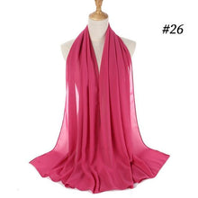 Load image into Gallery viewer, Long Lightweight Soft Solid Color Chiffon Scarfs Muslim Headscarf Hijab Scarf Shawls Wraps Hijab For Women 70*180cm
