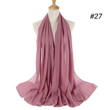 Load image into Gallery viewer, Long Lightweight Soft Solid Color Chiffon Scarfs Muslim Headscarf Hijab Scarf Shawls Wraps Hijab For Women 70*180cm
