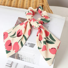 Load image into Gallery viewer, Long Ribbon Women Ponytail Scrunchies Scarf Elastic Hair Band Knotted Streamer Hair Ties Silky Satin Hair Rope Ponytail Holder Accessories for Women
