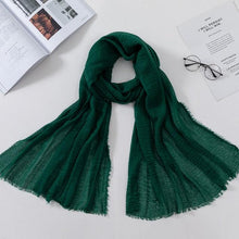将图片加载到图库查看器，Long Soft Cotton Lightweight Crinkle Hijab Scarf Elegant Headscarf Head Wrap Islamic Head Wraps Hijab For Women 70*175cm
