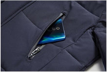 Load image into Gallery viewer, Long Winter Warm Thick Hooded Jacket Coat Windproof Thicken Hooded Coat Comfortable Jacket Men Autumn Outdoor Fashion Classic Windproof Multiple Pockets Men Light Jacket Coat
