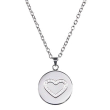 Load image into Gallery viewer, Love, Faith, &amp; Survival Cubic Zirconia Disc Necklace
