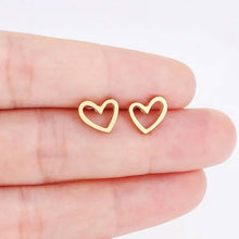 将图片加载到图库查看器，Love Stud Alloy Heart Earrings
