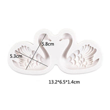 将图片加载到图库查看器，Lovely Couple Swan Shape Silicone Mold  Fondant Chocolate Resin Aroma Stone Soap Mold For Pastry Cup Cake Decorating Kitchen Tool Swan Silicone Fondant Molds Swan Couple Chocolate Mold
