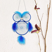 Load image into Gallery viewer, Lovely Owl Dream Catcher Wall Hanging Ornament Large Handmade Perfect Gift Design Dreamcatcher Decoration For Kids' Bedroom Dorm Nursery Chic Ornament Craft  Eyes Can Be Glowed In Darkness
